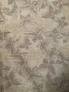 単　正絹紬　ナチュラルな色柄