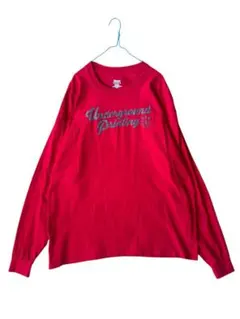 【Hanes】Underground 赤 長袖 XLサイズ 古着　海外