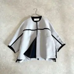 美品 ADORE ギマボンディング パイピング ジャケット 36 ライトグレーのサムネイル