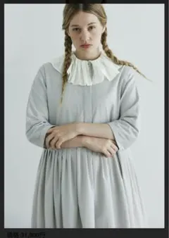 magali コットンフリル襟ワンピース