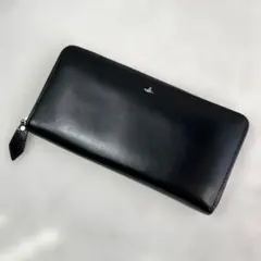 ヴィヴィアンウエストウッド 長財布 ラウンドファスナー ブラック レザー オーブ