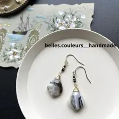 デンドライトオパールリーフシェイプ＊ピアスorイヤリング