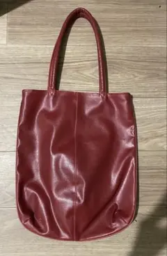 縦長 赤 トートバッグ A4 パソコン 肩かけショルダー