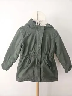 GAP KIDS　カーキ　モッズコート ボア裏地 フード付き　110㎝