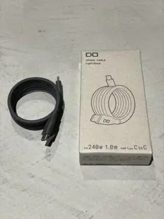 CIO スパイラルケーブル CtoC 1m 充電器 モバイルバッテリー