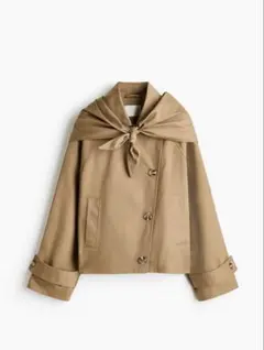 【新品タグ付き】H&M ショートトレンチコート　スカーフ付き
