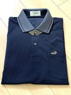 最終価格　クロコダイル　メンズ　ポロシャツ　半袖　M 紺　ネイビー　ロゴ　新品のサムネイル