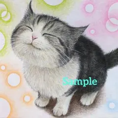 色鉛筆画(13.5×19cm)「…おねむニャ…Zzz」猫・子猫♡ - メルカリ
