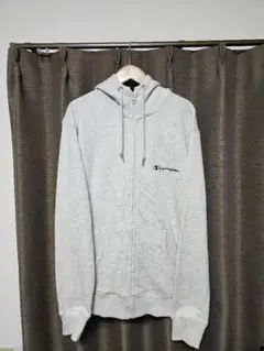 Champion　ジップパーカー　グレー　L　古着