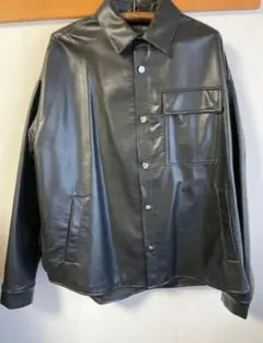 zara オーバーサイズレザーシャツジャケット カラー:BLACK