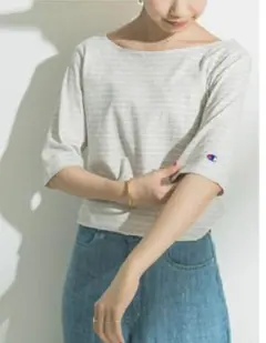 ☆新品▫未使用☆ Champion ×アーバンリサーチ ボーダー5分袖 Tシャツ