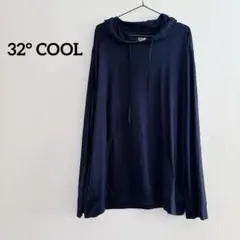 【XXL】 32° COOL ネイビー パーカー ユニセックス 体型カバー 男女