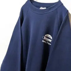 USA製ヘインズホルサムベーカリー スウェットトレーナーネイビー紺色XL古着