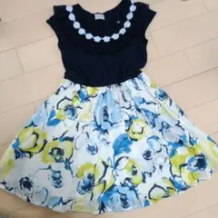 ANNA SUI 花柄ノースリーブワンピース