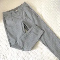ユニクロ コットンパンツ ストライプ 綿混 カジュアルパンツ