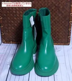 新品 ZARA ブーツ レディース グリーン系 UK38 24.5cm タグ付のサムネイル