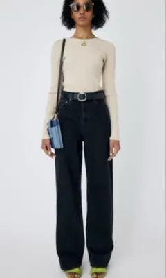 美品MOUSSY HW 90S BLK STRAIGHT 24inch