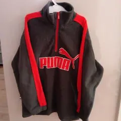 PUMA フリースジャケット 130cm グレー/レッド