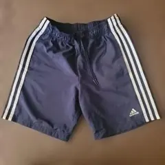 adidas ネイビー ハーフパンツ 3本ライン