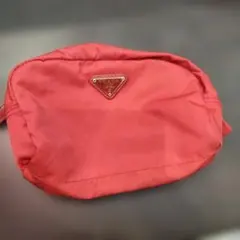 PRADA レッド ナイロン ポーチ