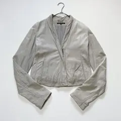 セオリー ラムレザー ジップ クロップドレザージャケット グレージュ Ｍ