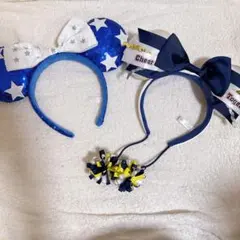 ディズニー　ミニー 青色 スパンコール カチューシャ