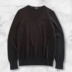ユニクロ レディース カシミヤ100%Vネックセーター 長袖 ニット 黒 L