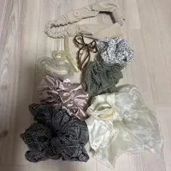 ヘアアクセサリー 9点まとめ売り シュシュ ヘアクリップ