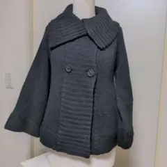 黒 ニット テーラードジャケットL