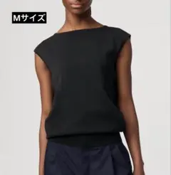 UNIQLO コクーンセーターノースリーブ 黒 ブラック M