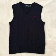 【美品】ポロラルフローレン　ベスト　ケーブル編み　ポニーロゴ　現行　セーター　S