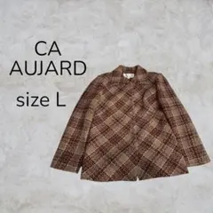 CAAUJARD アウター ジャケット コート チェック ブラウン 秋 冬 長袖