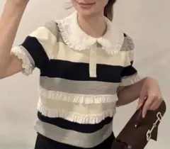 【値下げ不可】Bibiy.風 ボーダー　ニット ブラック