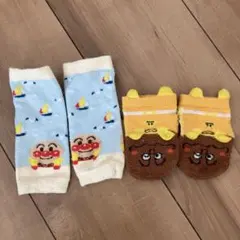 ベビー　靴下 レッグウォーマー　2足セット アンパンマン　カレーパンマン