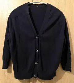無印良品　ネイビー ボタン付きカーディガン M-L