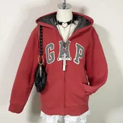 y2k GAP フルジップ パーカー 平成 ギャル 裏ボア レッド