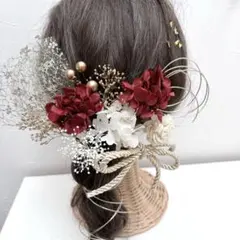 再販☆髪飾り☆振袖袴卒業式成人式前撮り結婚式七五三ドライフラワー金箔ヘッドドレス