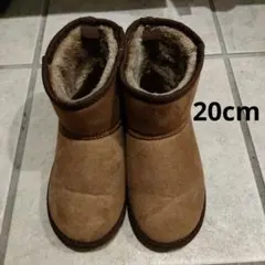 ムートンブーツ 20cm ブラウン キッズ 冬用 子ども　防寒　冬靴　ガールズ