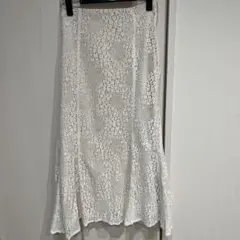 earth アイボリー レース フレアロングスカート マーメイドスカート