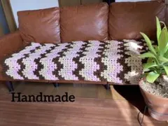 ハンドメイド　ブランケット　マルチカバー　ハンドメイド　レトロ　グラニースクエア