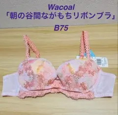 ワコール ブラジャー 「朝の谷間ながもち リボンブラ」ピンク B75のサムネイル
