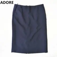 ADORE アドーア 膝丈 スカート ビジネス ネイビー 40 L相当のサムネイル
