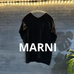 『袖口ほつれあり』MARNI❣️ブラックポリエステルカットソー フレンチ袖のサムネイル