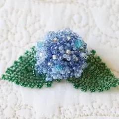 残少●ビーズ 手芸キット ビーズステッチ ブローチ アジサイ 紫陽花 季節の花
