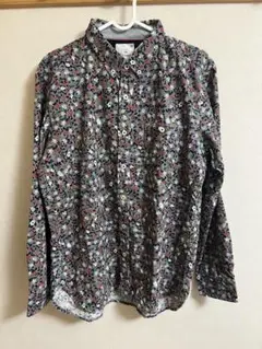 【美品】 Mitsumine 花柄ボタンダウン長袖シャツL