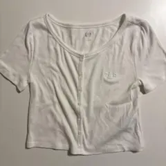 GAP リブ クロップドTシャツ　Sサイズ ホワイト 白