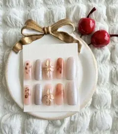 ネイルチップセット No.0115 ニュアンス系 花