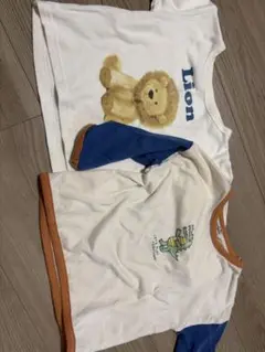 ライオン、ワニプリントTシャツ 80 2枚セット