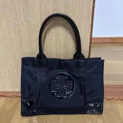 トートバッグ 黒 ナイロン ロゴ入り