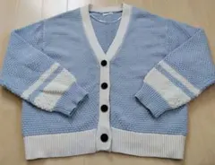 美品✨GU　水色と白のカーディガン